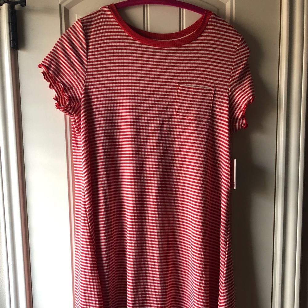 Red and White Striped Dress